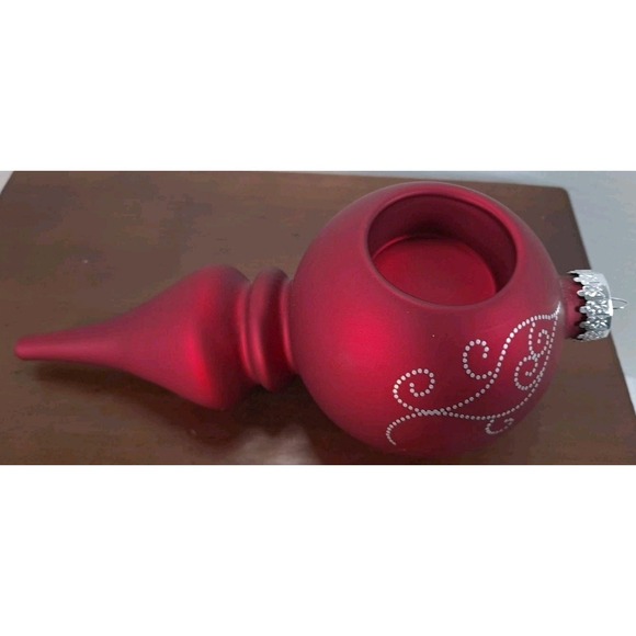 New In Box Partylite Bright Red Christmas Ornament Tealight Holder P91001 - Picture 5 of 10